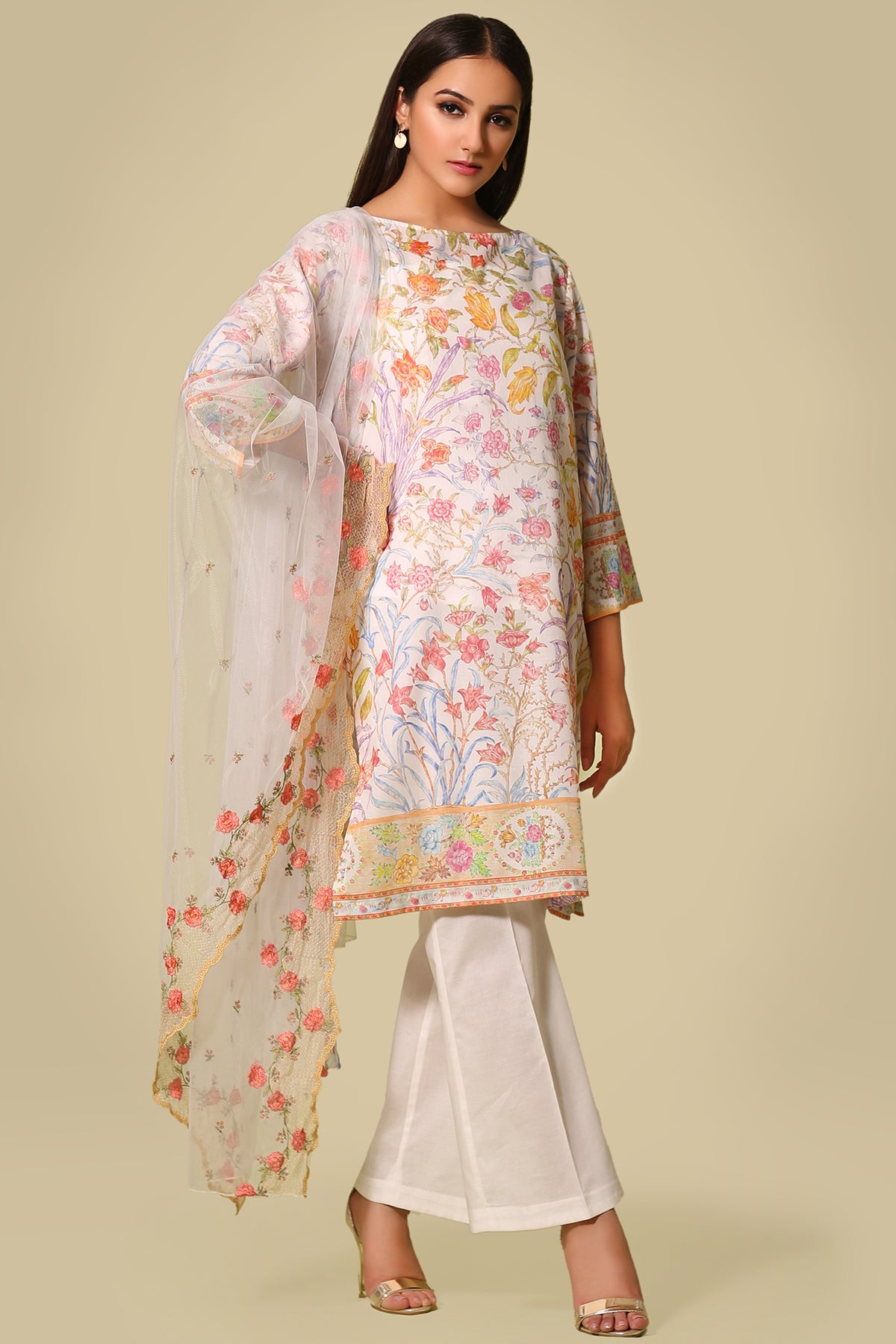 Printed & Embroidered suit