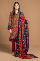 Printed Khaddar 3PC Dress