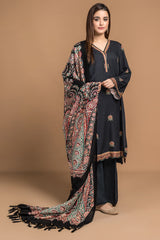 Printed 3 Pcs Suit with wool shawl