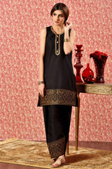 Dyed and embroidered cambric shalwar